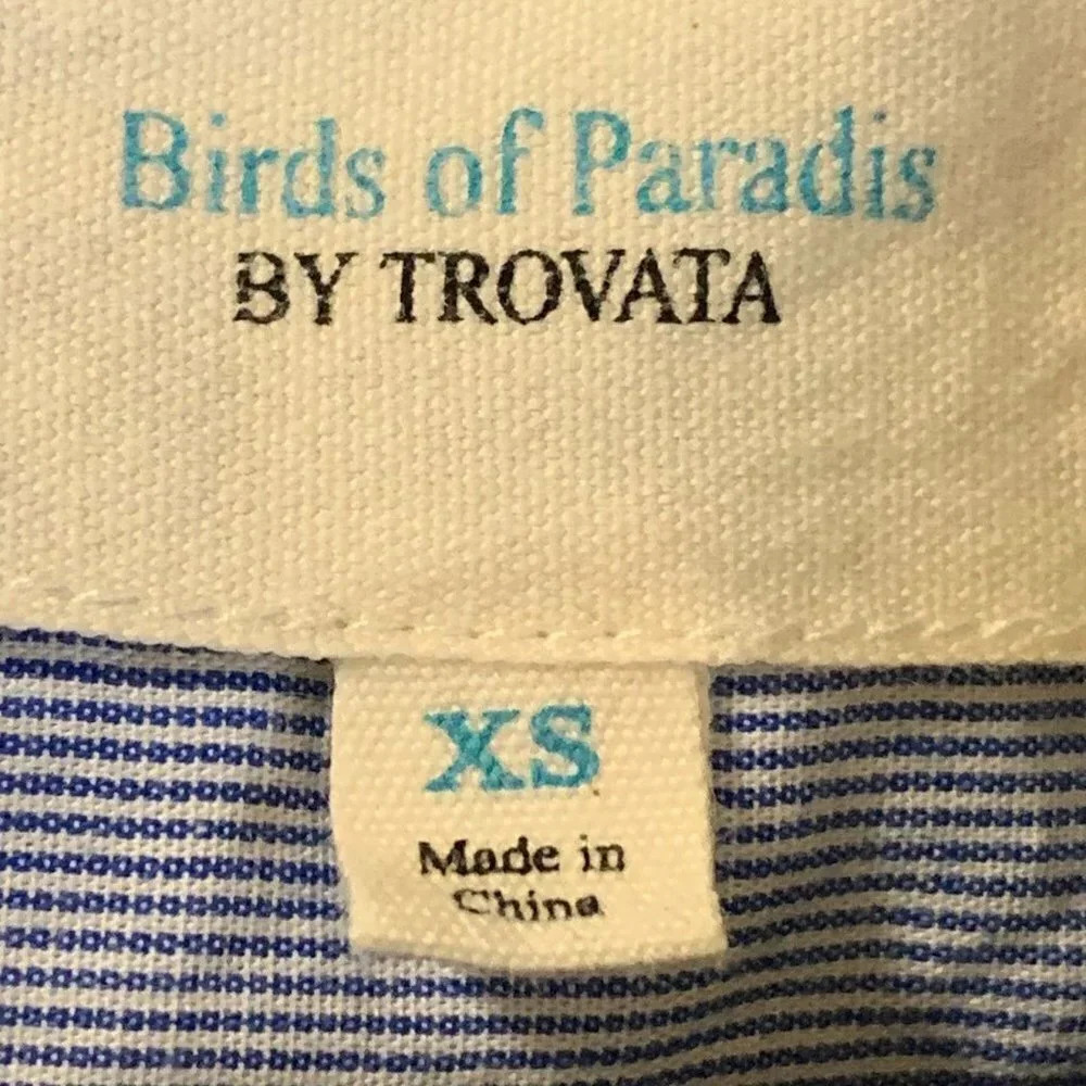 Birds of Paradise Trovata Women's Ditsy‎ Floral Pattern Corduroy Shirt Size XS - Picture 8 of 14